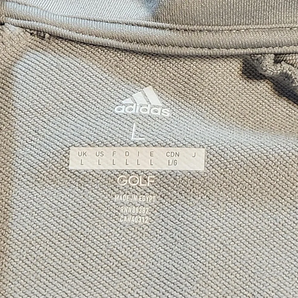 Adidas Mens Golf Performance 1/4 Zip Pullover Jacket Gray Size Large L Athletic